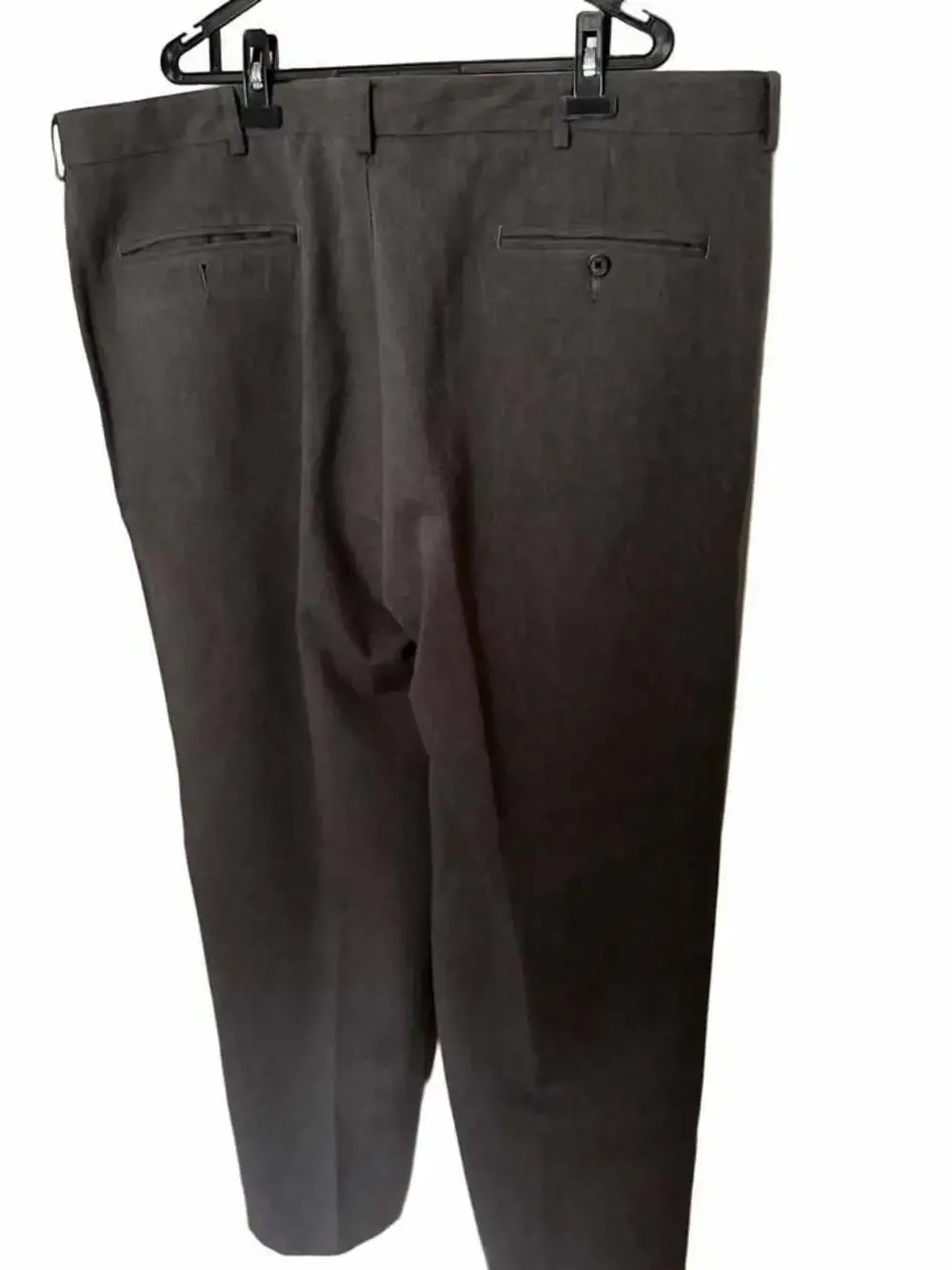 Lands' End Traditional Fit 100% Cotton Pleated Pants Gray Size 46x29